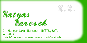 matyas maresch business card